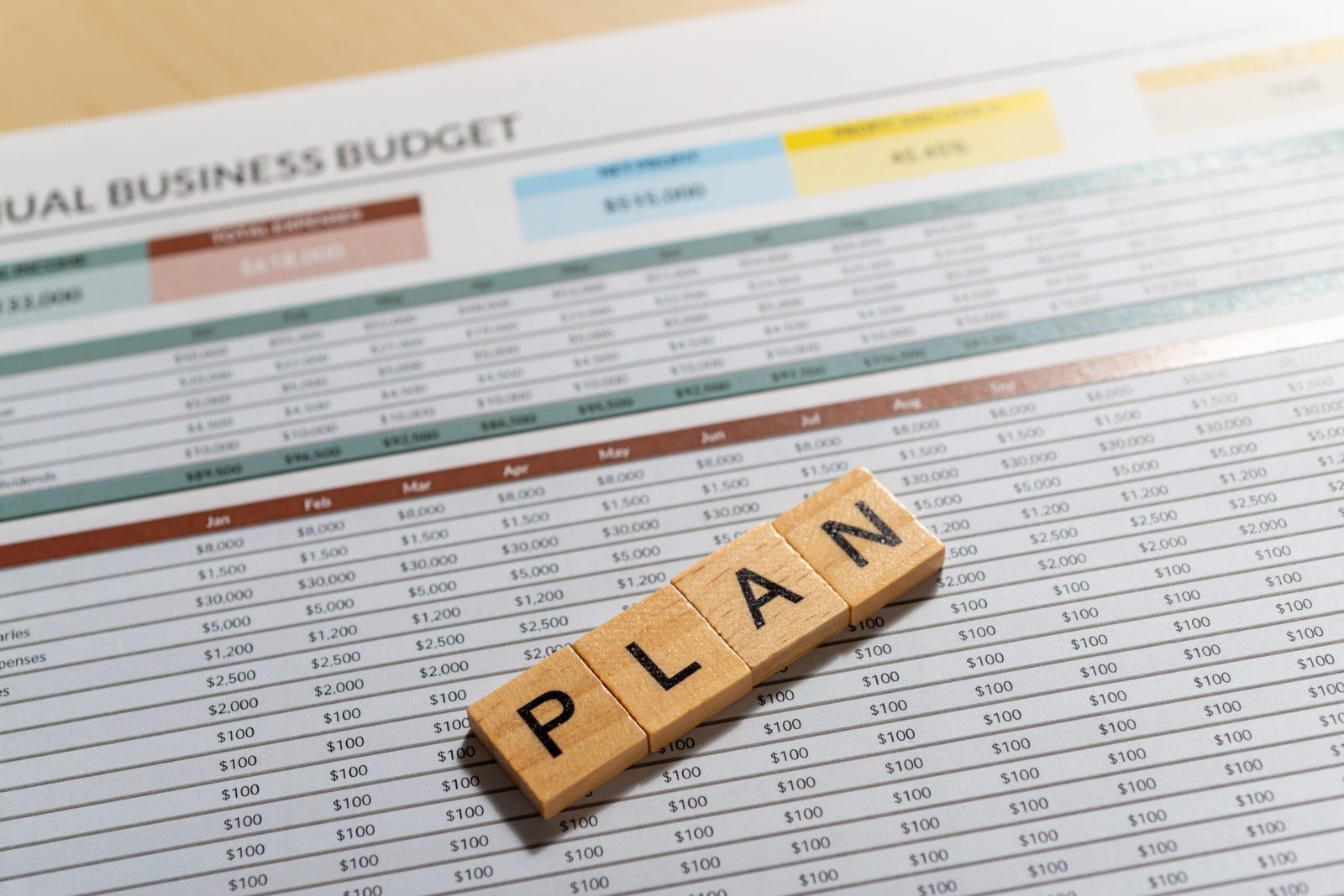 Growth-focused budget planning an organized workspace for financial analysis